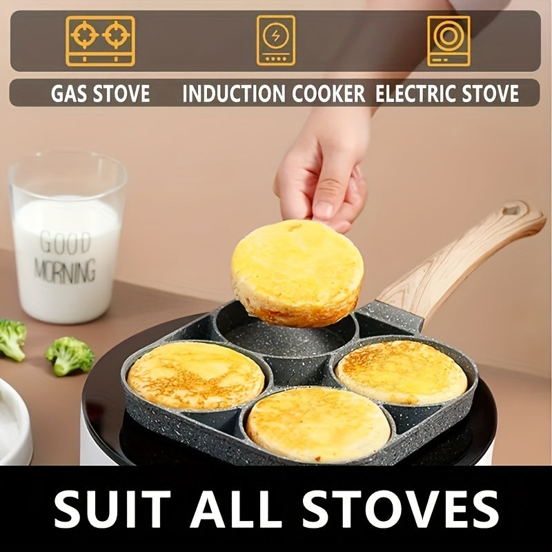1pc Heavy-Duty Non-Stick Multi-Compartment Frying Pan