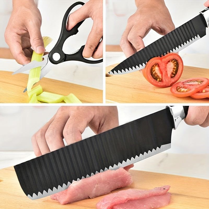 6pcs Non-Stick Coated Kitchen Knife Set Premium