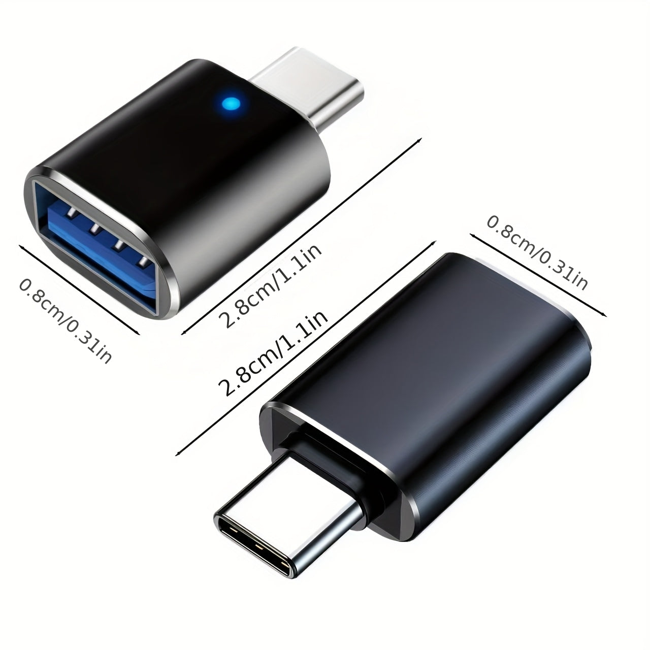 USB-C to USB Adapter, Type C Male to USB 3.1 Female Adapter, OTG USB Adapter for MacBook Pro, for Samsung for galaxy, Type-C Smartphones, Tablets & Laptops (Black), Device Compatibility, Sleek Design, Durable Build, USB Conve