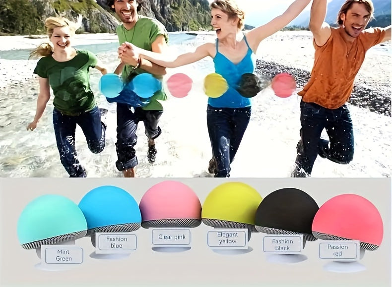 1pc Cute Little Mushroom Head Portable Wireless Speaker, Can Be Used As A Mobile Phone Stand, Small And Delicate And Fall-Proof, Suction Cup Suction Is Excellent, Mini Cartoon Mushroom Head Speaker Gift