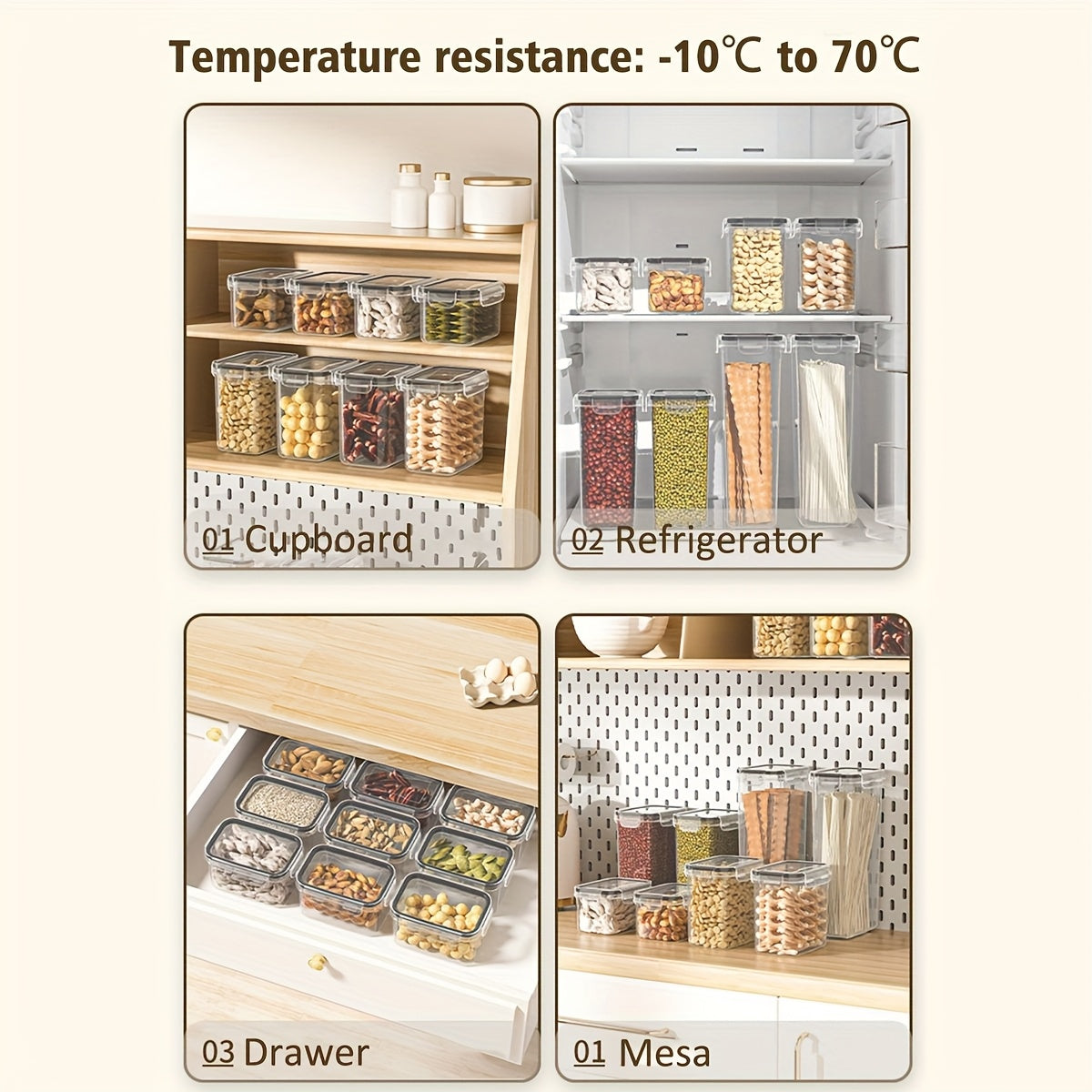 Airtight Food Storage Containers Set with Flip-Top Lids