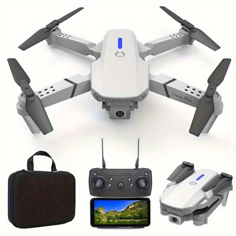 Popular E88 Drone with HD Dual Camera, Black and White, Long Battery Life, One-Key Return, WiFi Connection, Beginner-Friendly Quadcopter for Aerial Photography, Height Hold, Suitable for Beginners' Use, Professional Drone, Ch