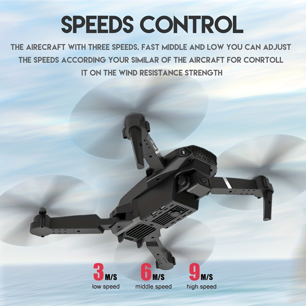 Popular E88 Drone with HD Dual Camera, Black and White, Long Battery Life, One-Key Return, WiFi Connection, Beginner-Friendly Quadcopter for Aerial Photography, Height Hold, Suitable for Beginners' Use, Professional Drone, Ch