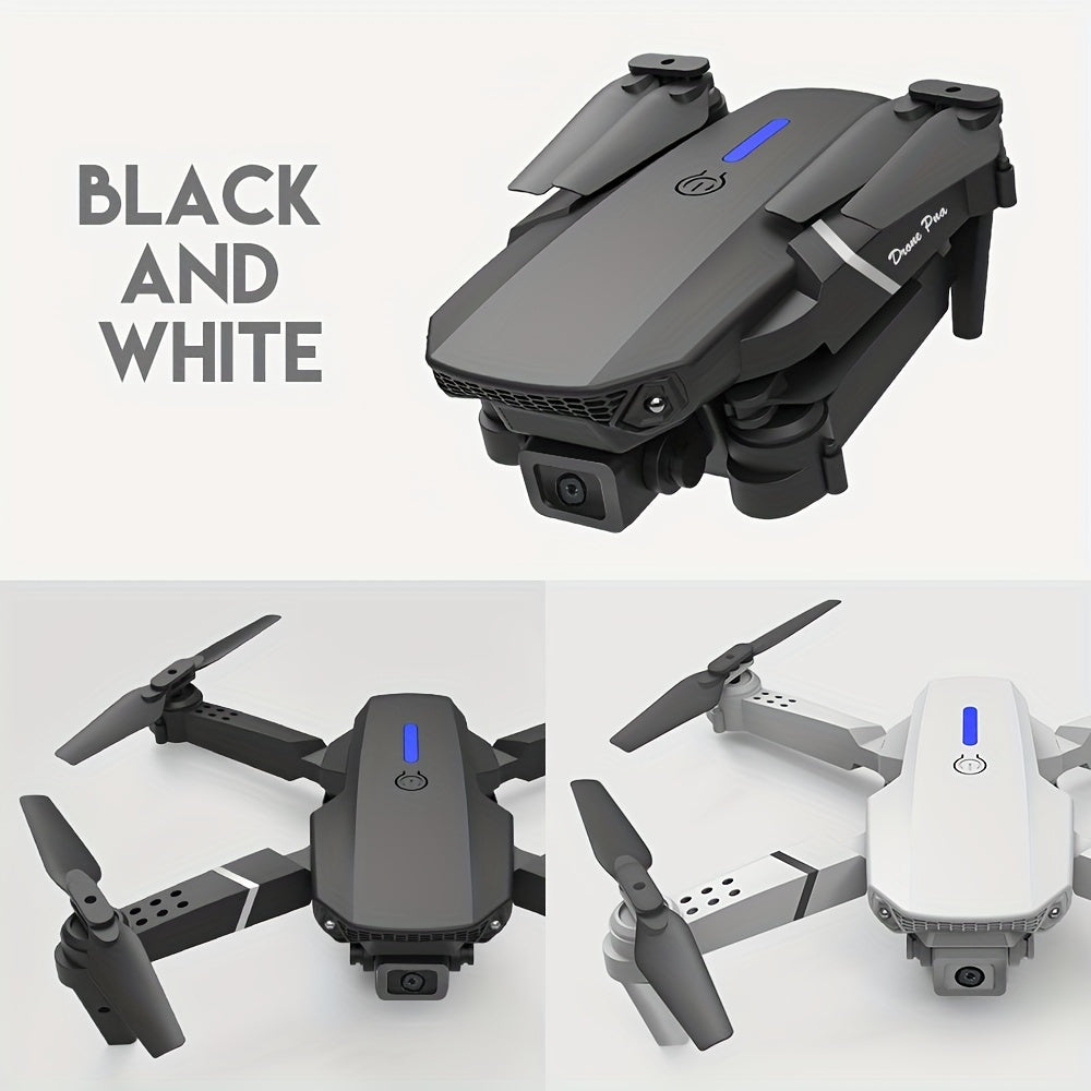 Popular E88 Drone with HD Dual Camera, Black and White, Long Battery Life, One-Key Return, WiFi Connection, Beginner-Friendly Quadcopter for Aerial Photography, Height Hold, Suitable for Beginners' Use, Professional Drone, Ch