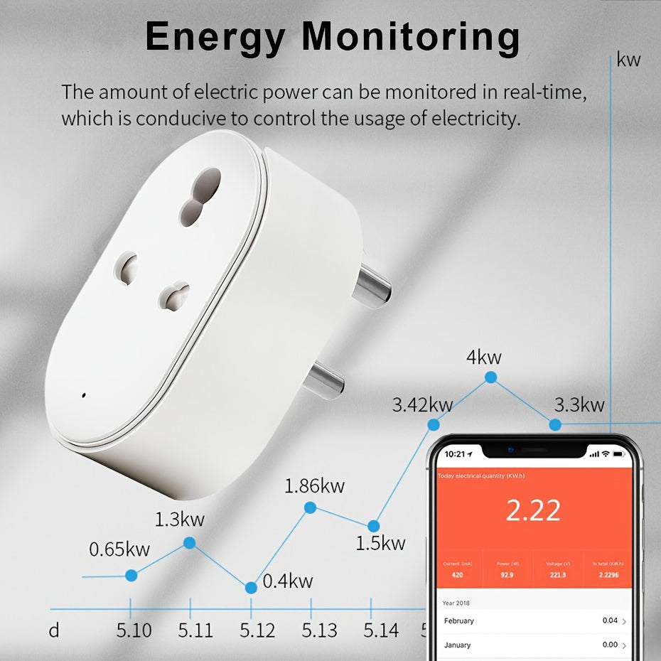 Rayswitch 2.4GHz WiFi Smart Plug, Compatible with Alexa, Google Assistant