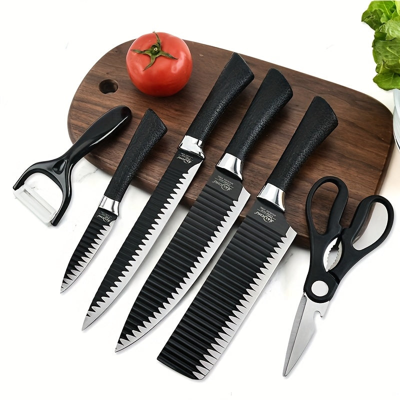 6pcs Non-Stick Coated Kitchen Knife Set Premium