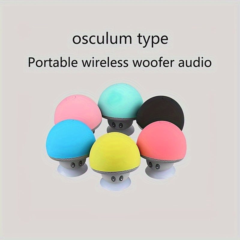 1pc Cute Little Mushroom Head Portable Wireless Speaker, Can Be Used As A Mobile Phone Stand, Small And Delicate And Fall-Proof, Suction Cup Suction Is Excellent, Mini Cartoon Mushroom Head Speaker Gift