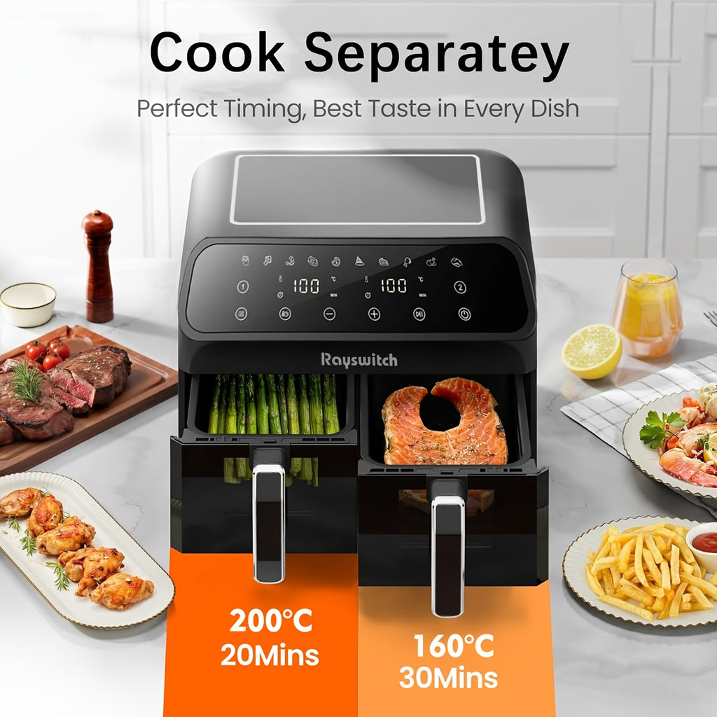 Rayswitch 9L Dual Air Fryer Oven with Auto Setting