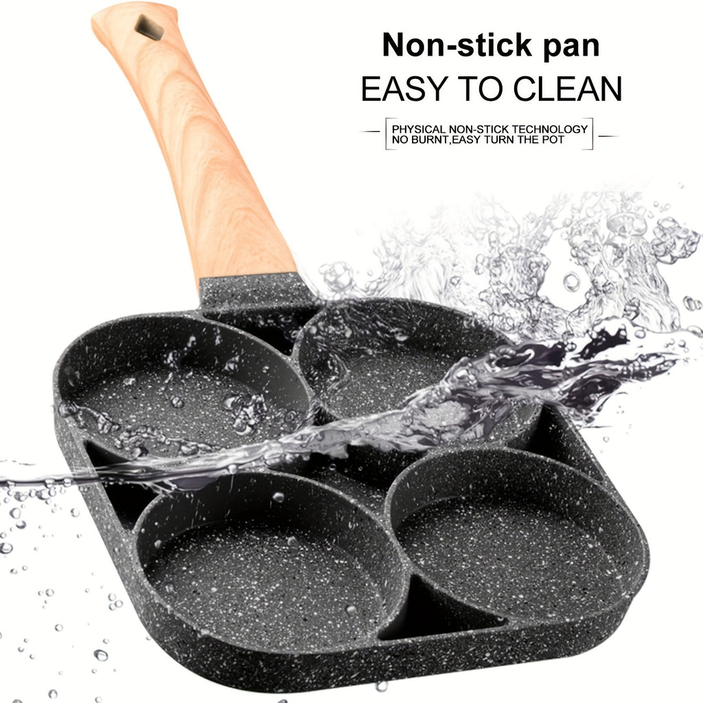 1pc Heavy-Duty Non-Stick Multi-Compartment Frying Pan
