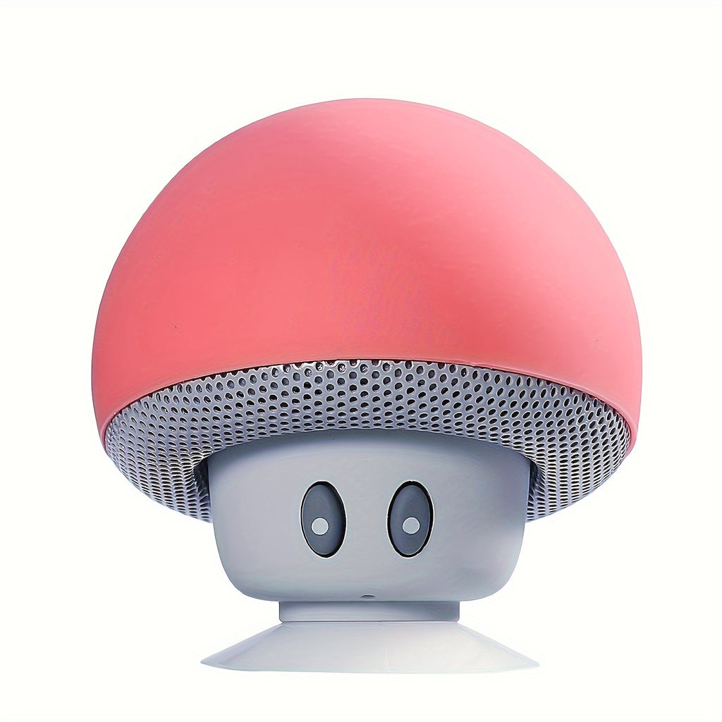 1pc Cute Little Mushroom Head Portable Wireless Speaker, Can Be Used As A Mobile Phone Stand, Small And Delicate And Fall-Proof, Suction Cup Suction Is Excellent, Mini Cartoon Mushroom Head Speaker Gift