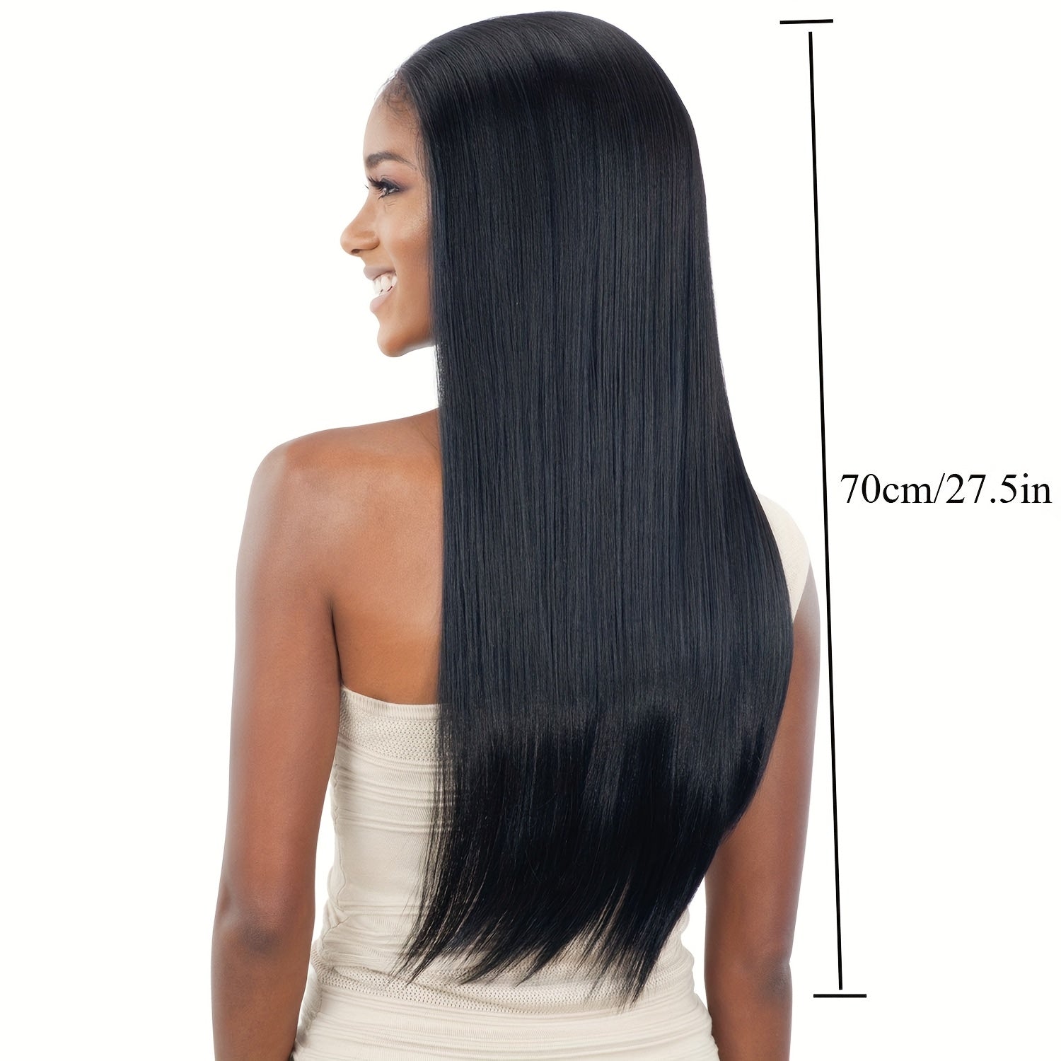 69.85cm Long Straight Black Wig for Women