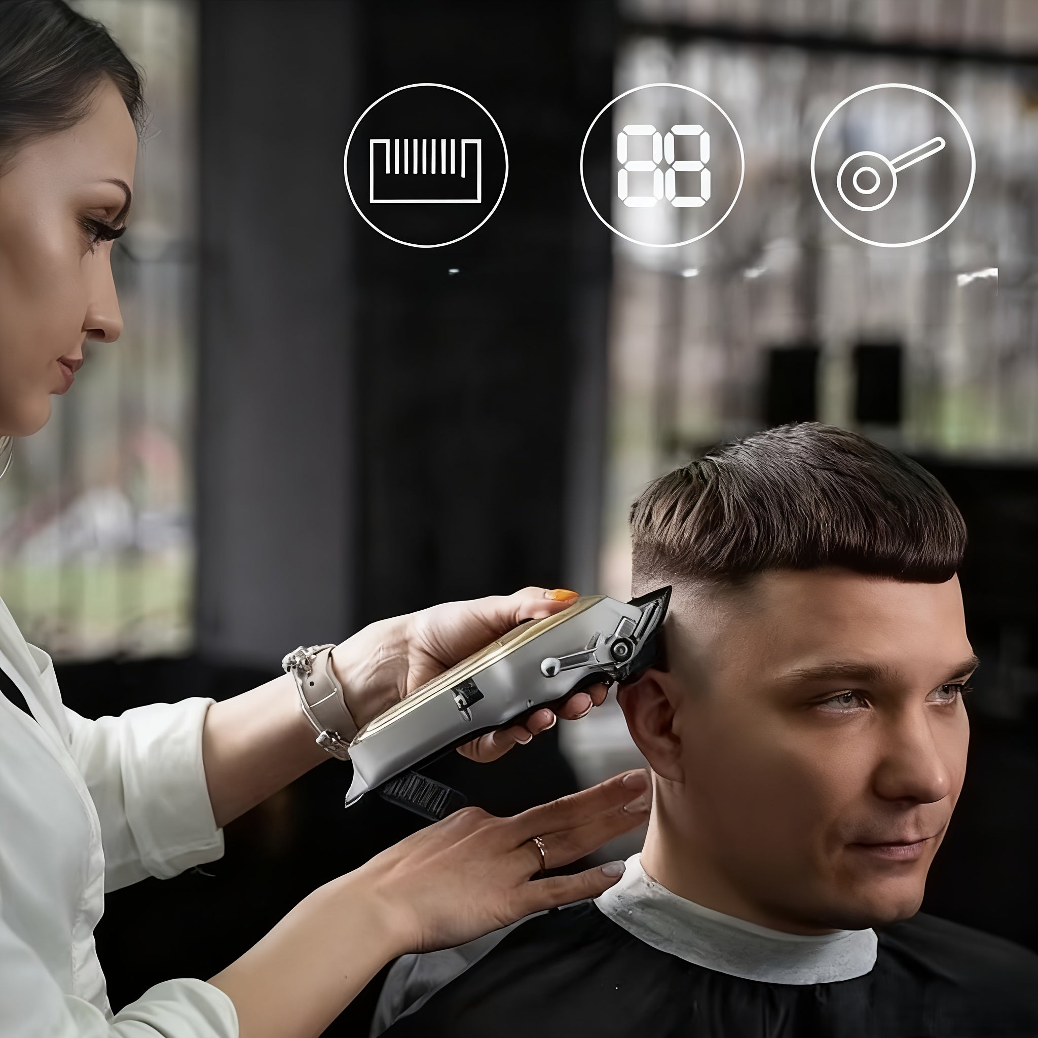 Professional Heavy-Duty Men's Electric Hair Clipper