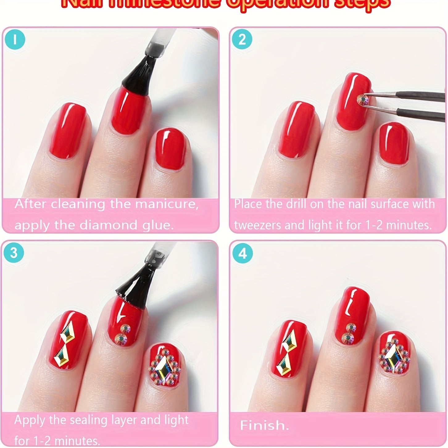 2500pcs AB Nail Rhinestones Kit with 20 Styles Flatback Rhinestone Set