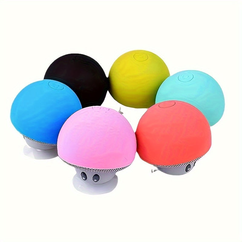 1pc Cute Little Mushroom Head Portable Wireless Speaker, Can Be Used As A Mobile Phone Stand, Small And Delicate And Fall-Proof, Suction Cup Suction Is Excellent, Mini Cartoon Mushroom Head Speaker Gift