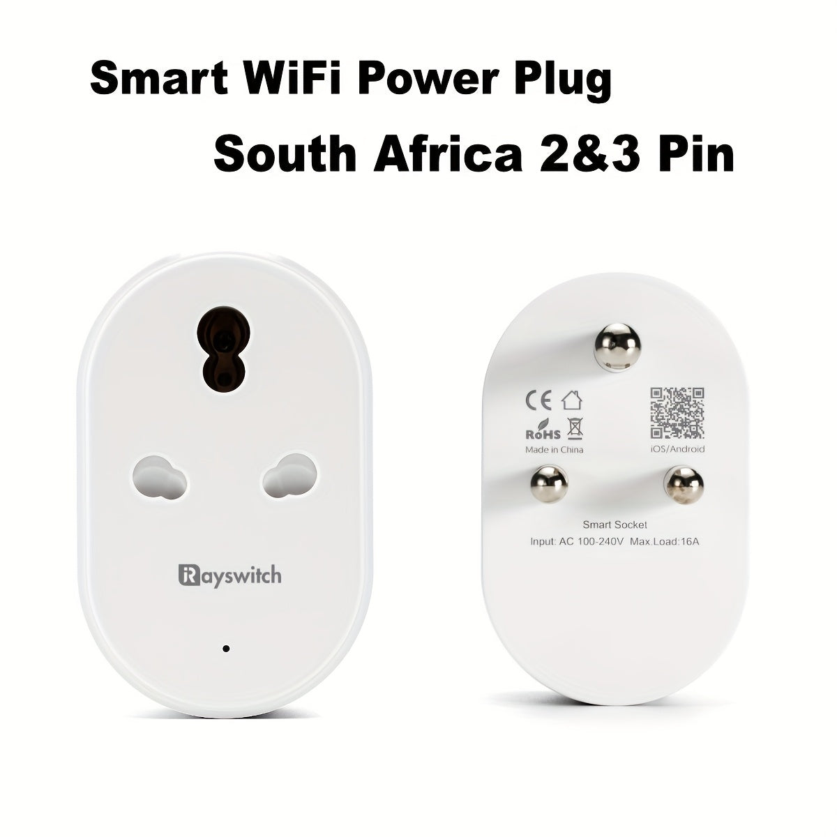 Rayswitch 2.4GHz WiFi Smart Plug, Compatible with Alexa, Google Assistant