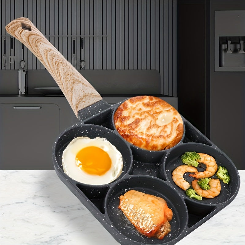 1pc Heavy-Duty Non-Stick Multi-Compartment Frying Pan