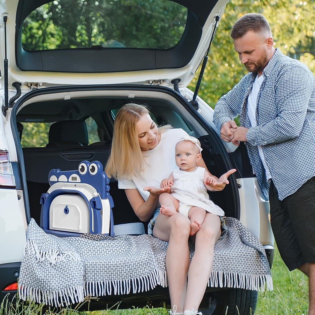 Collapsible Baby Bathtub with Real-Time Temperature Monitor & Floating Cushion