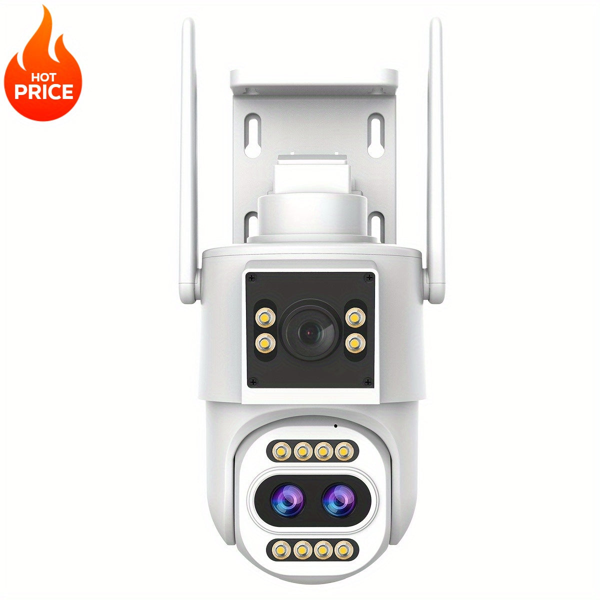 JOOAN Full HD Zoom Camera, IPX6 High Quality with Rotation Support, Full Color Night Vision, Wall-Mounted, Suitable for Indoor and Outdoor Surveillance, 2.4G Wireless Network, Smart Alarm Flashlight, USB Powered, 1296P Video