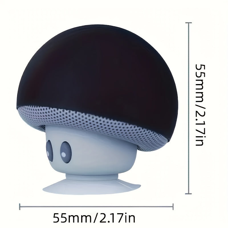 1pc Cute Little Mushroom Head Portable Wireless Speaker, Can Be Used As A Mobile Phone Stand, Small And Delicate And Fall-Proof, Suction Cup Suction Is Excellent, Mini Cartoon Mushroom Head Speaker Gift