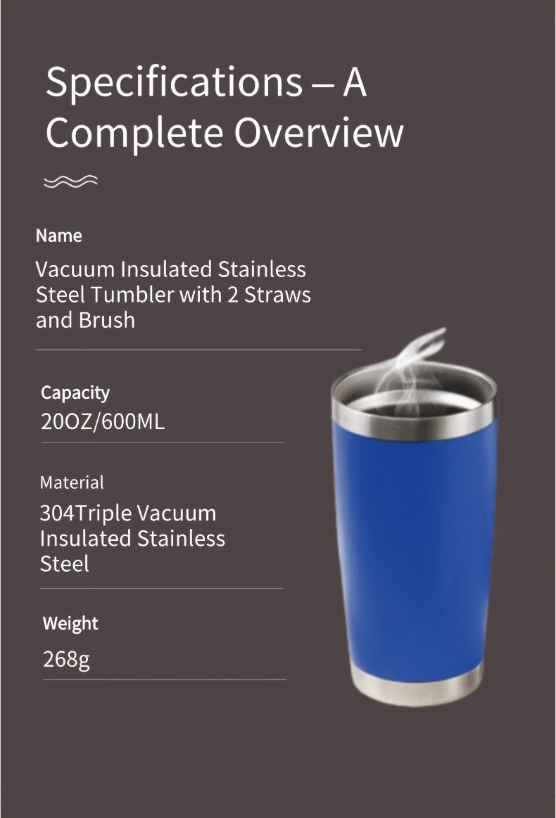 Portable Coffee Cup Travel Mug Leak-Proof 20oz/600ml Stainless Steel