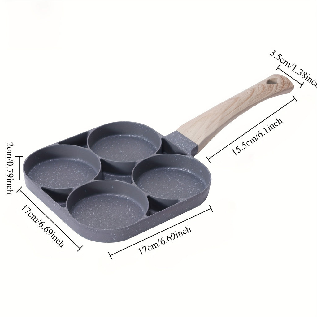 1pc Heavy-Duty Non-Stick Multi-Compartment Frying Pan