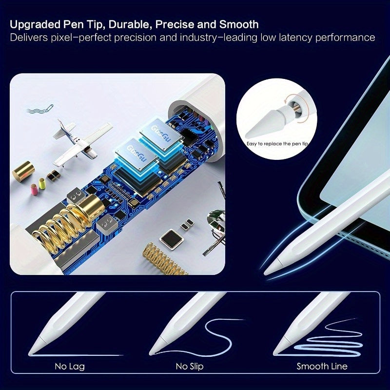 Compatible with iOS/Android, Microsoft Phones and Tablets - Fast Charging, High-Precision Sensitive Capacitive Stylus Pen for Apple Pencil. Works with iPad, iPhone, Samsung Galaxy, Kindle, and All Universal Touchscreen Device