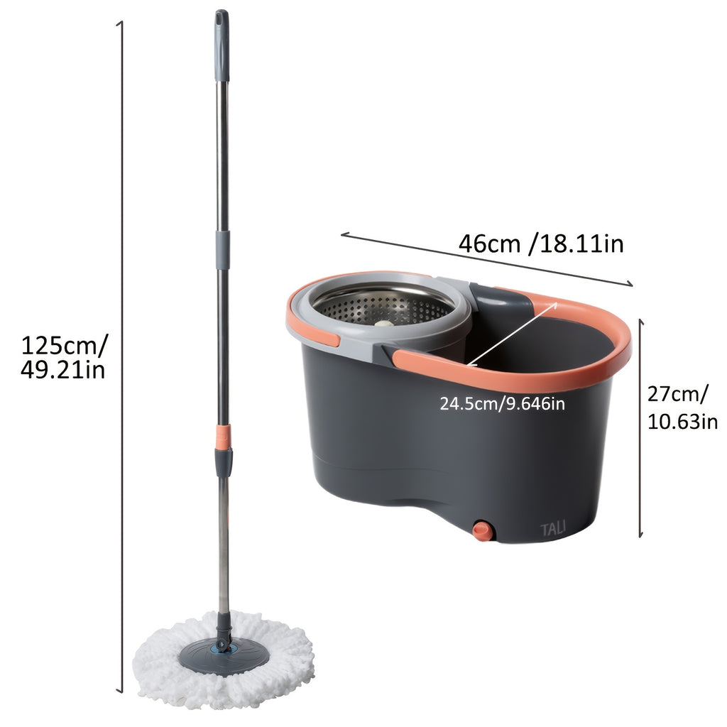 Spin Mop and Bucket with Wringer Set - 360° Spinning Mop Bucket System