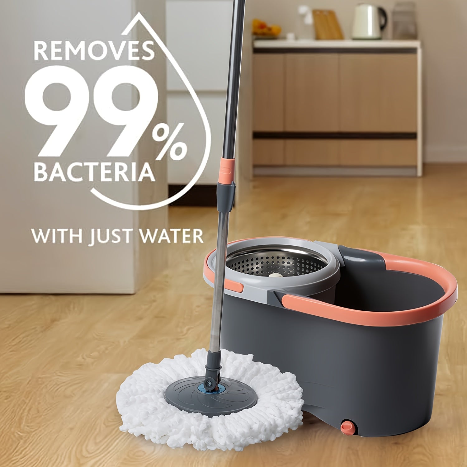Spin Mop and Bucket with Wringer Set - 360° Spinning Mop Bucket System