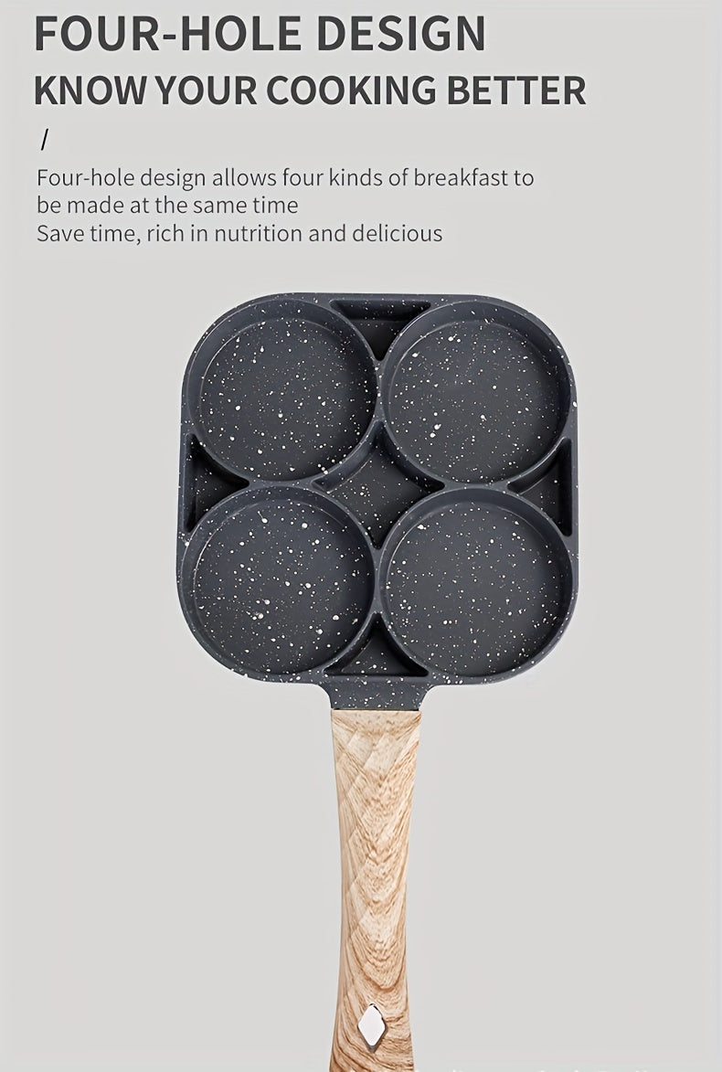 1pc Heavy-Duty Non-Stick Multi-Compartment Frying Pan