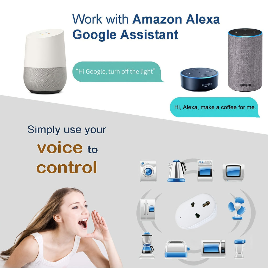 Rayswitch 2.4GHz WiFi Smart Plug, Compatible with Alexa, Google Assistant