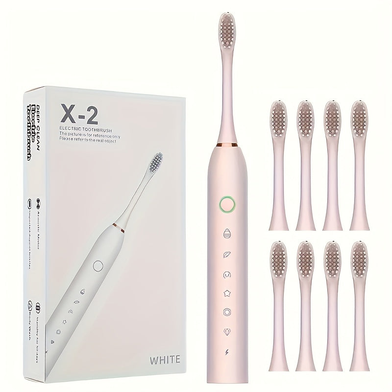 USB Magnetic Electric Toothbrush with 8 Brush Heads