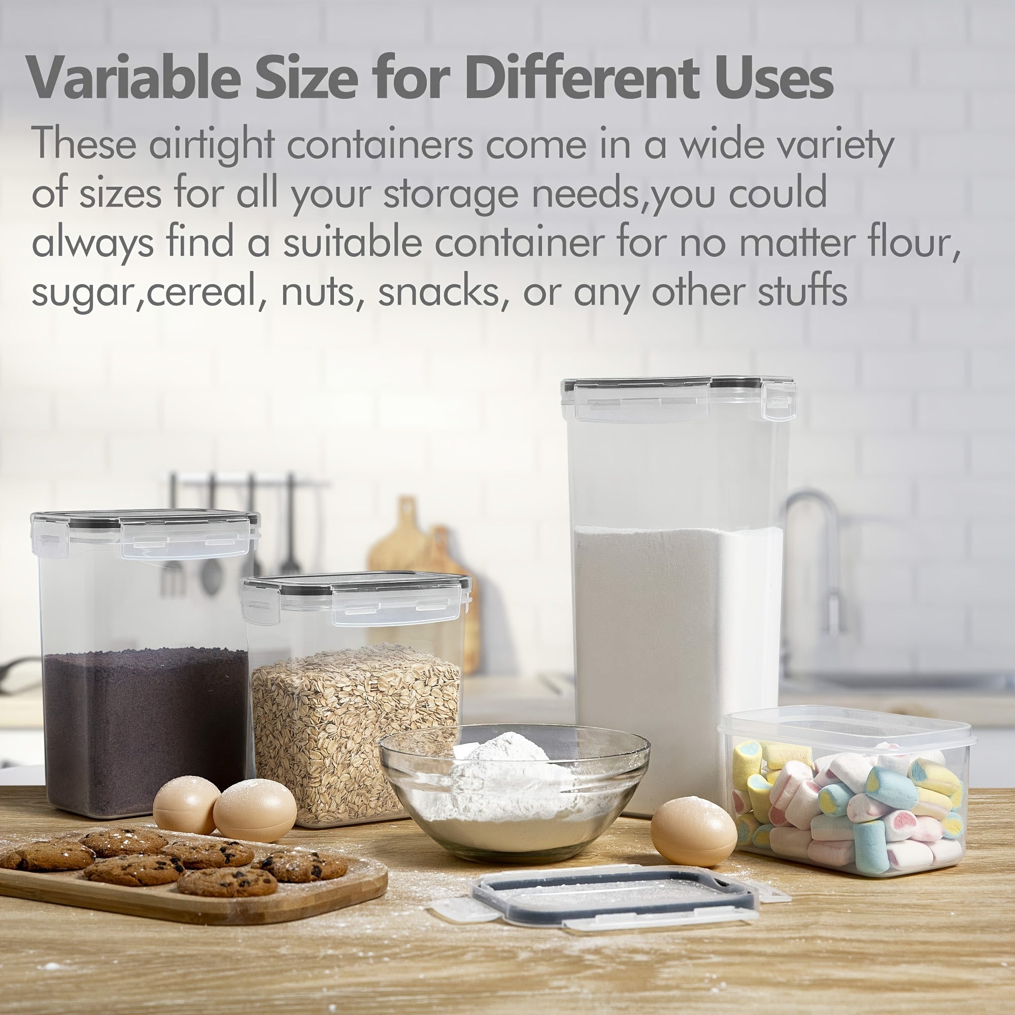 Airtight Food Storage Containers Set with Flip-Top Lids