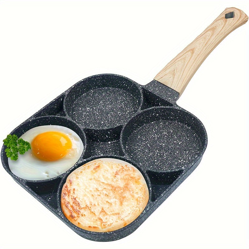 1pc Heavy-Duty Non-Stick Multi-Compartment Frying Pan