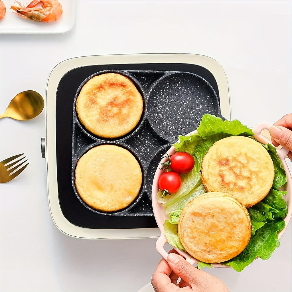 1pc Heavy-Duty Non-Stick Multi-Compartment Frying Pan