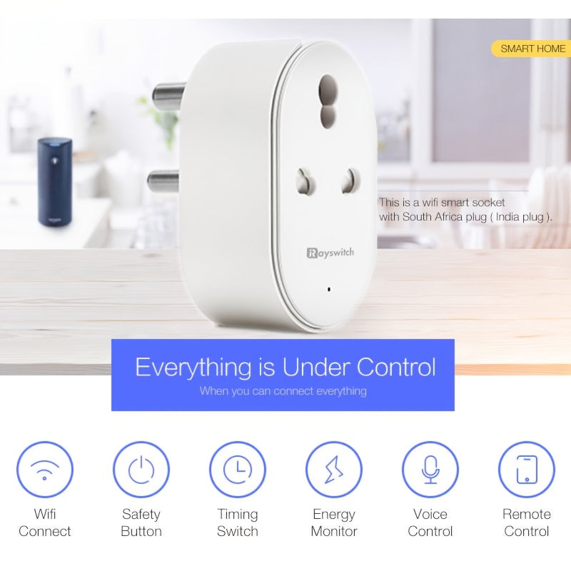 Rayswitch 2.4GHz WiFi Smart Plug, Compatible with Alexa, Google Assistant