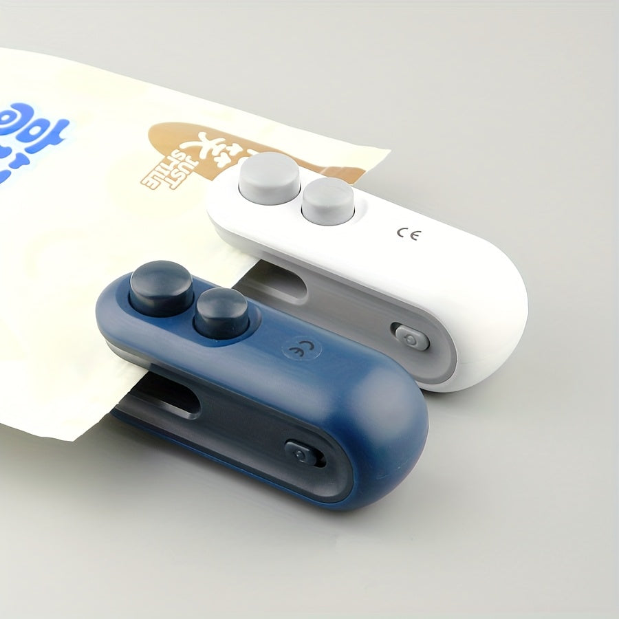 1pc Snack Packaging Bag Sealer with Built-In Magnetic USB Rechargeable Battery, Portable Mini Sealer for Picnic And Travel, Hand Press Plastic Sealing Machine, Bag Closure Magic Tool, Potato Chip Bag, Cookie Bag, Snack Bag, S