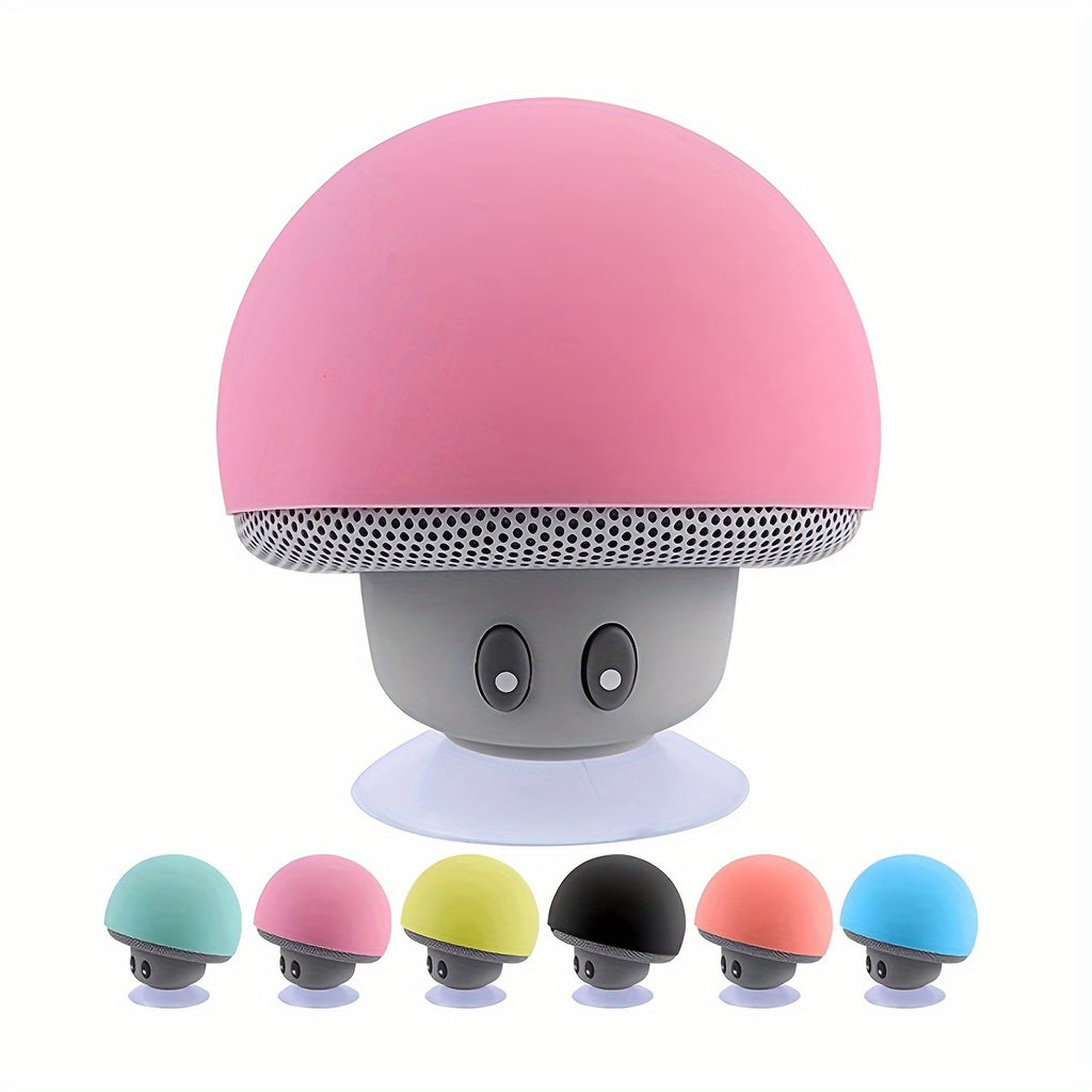 1pc Cute Little Mushroom Head Portable Wireless Speaker, Can Be Used As A Mobile Phone Stand, Small And Delicate And Fall-Proof, Suction Cup Suction Is Excellent, Mini Cartoon Mushroom Head Speaker Gift