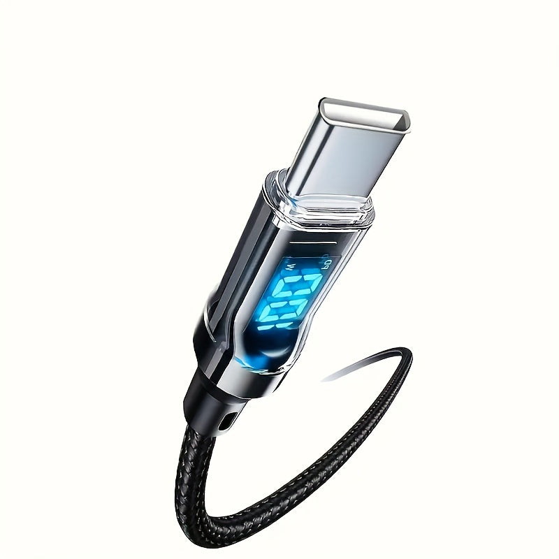 Ultra Rapid Charging Cable, Type-C, Digital Display Compatible, Featuring LED Screen for Real-Time Power Monitoring