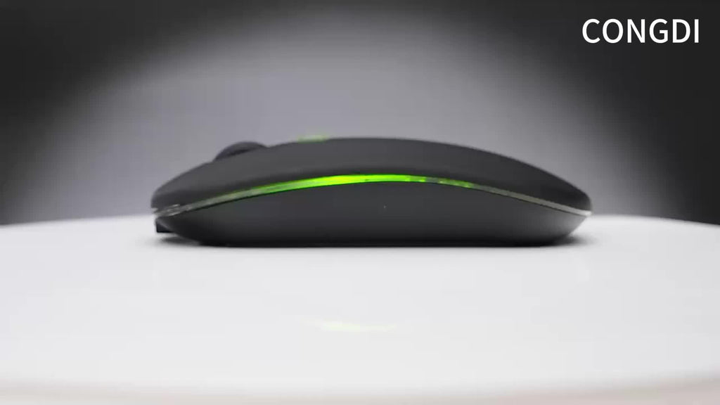 2.4G+BT Ultra-Thin READ Wireless Luminous Mouse - Ergonomic Design, Anti-Slip Roller, USB Receiver - Compatible with Laptops, PCs, Macs, MacBook, Rechargeable Lithium Polymer Battery, Type-C Charging, 1.15W Max Power, 0.1W Mi