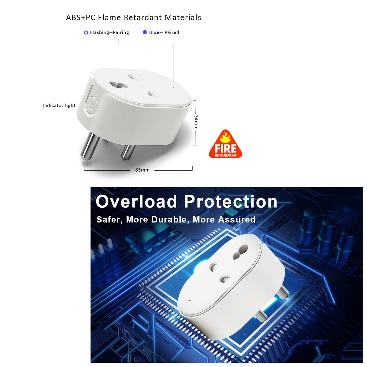 Rayswitch 2.4GHz WiFi Smart Plug, Compatible with Alexa, Google Assistant