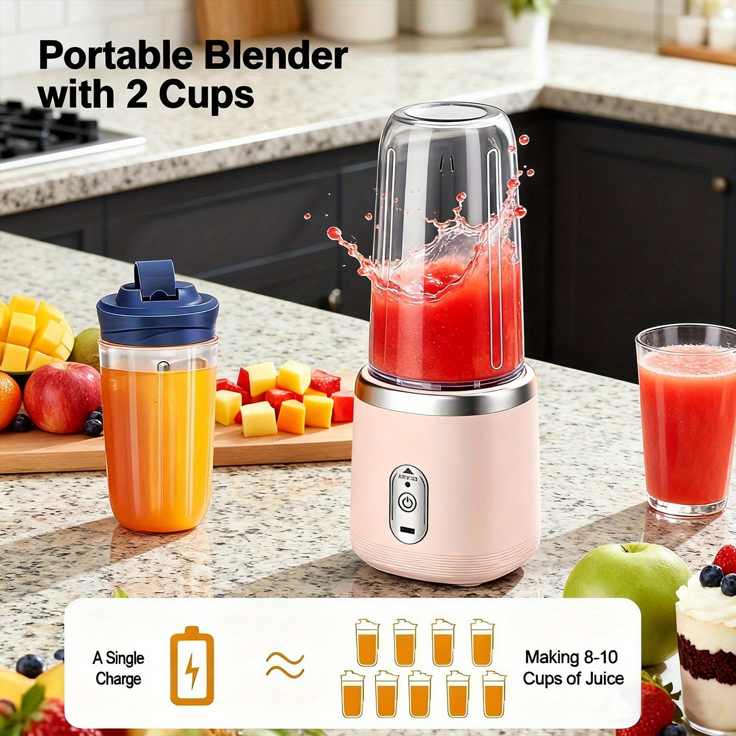 Portable 2-in-1 Blender and Juicer