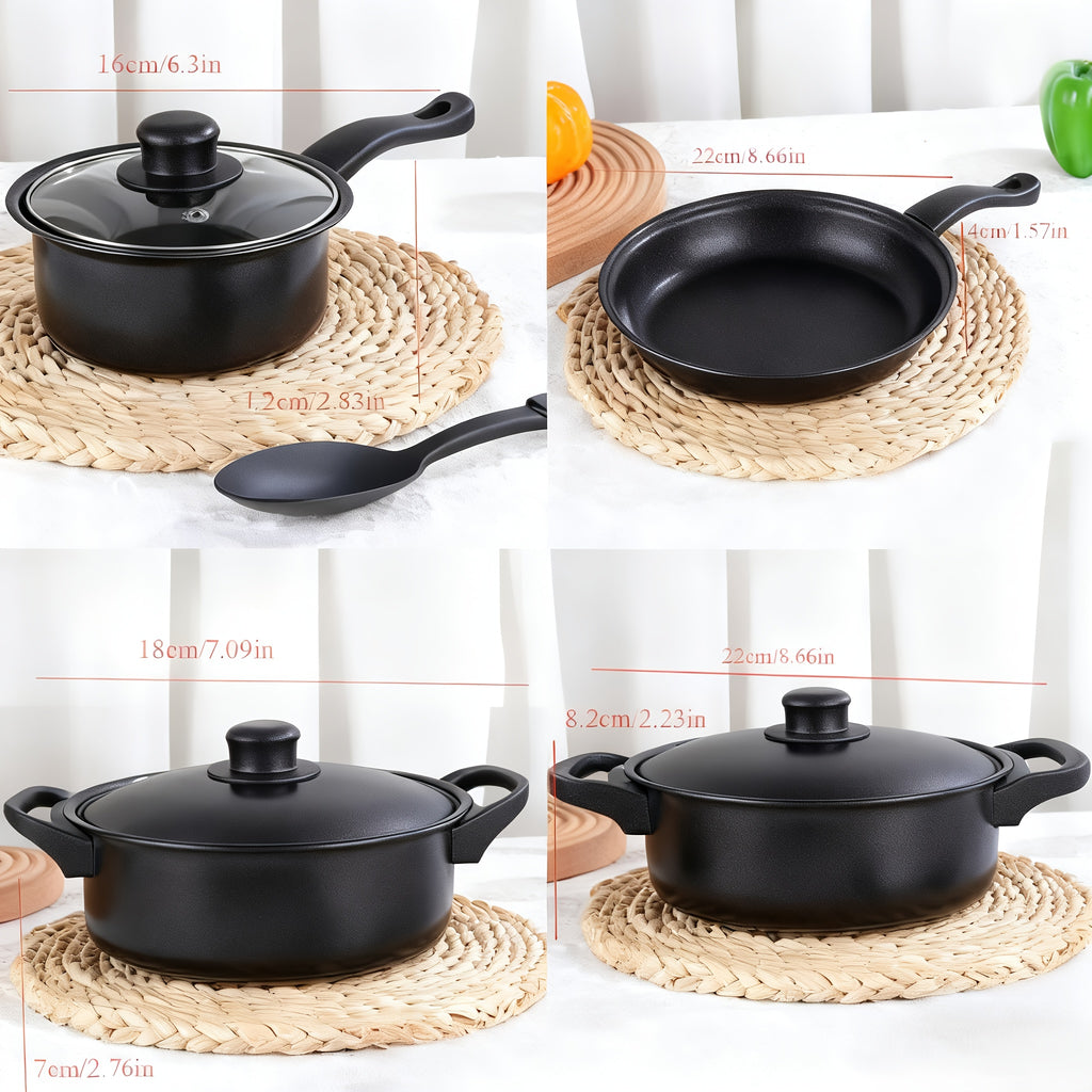 13pcs set of soup pot kitchen frying pan stew pot cookware non-stick pan