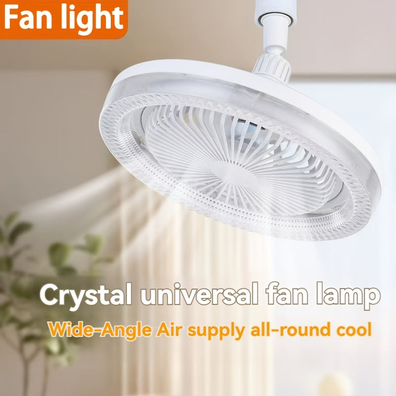 2-in-1 Multifunctional Ceiling Fan with Light, LED Fan Light, 25.4 cm Diameter, Color Matching, Infinite Dimming, and Timer Function, Suitable for Bathrooms/Bedrooms/Garages/Kitchens/Offices, Ceiling Fan Light, Bedroom Lighti