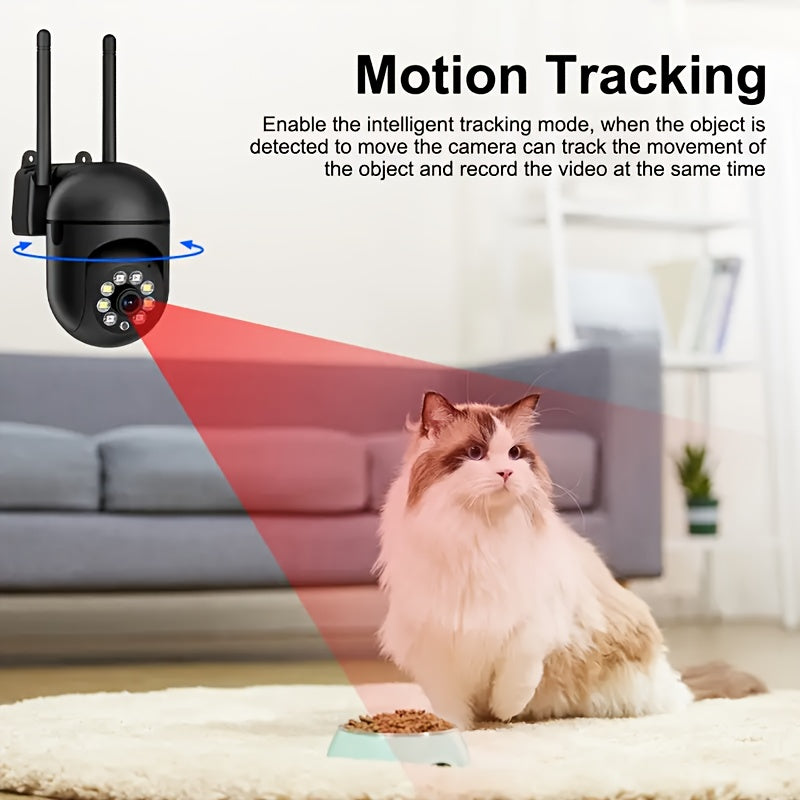 4 units of 360° pan-tilt wireless cameras with 1080P full HD  | USB power supply design for easy installation | 24-hour full-color night vision + human shape detection + two-way intercom | 2.4G WiFi home monitor + mobile ala