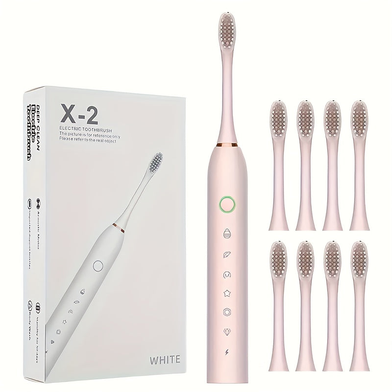 USB Magnetic Electric Toothbrush with 8 Brush Heads