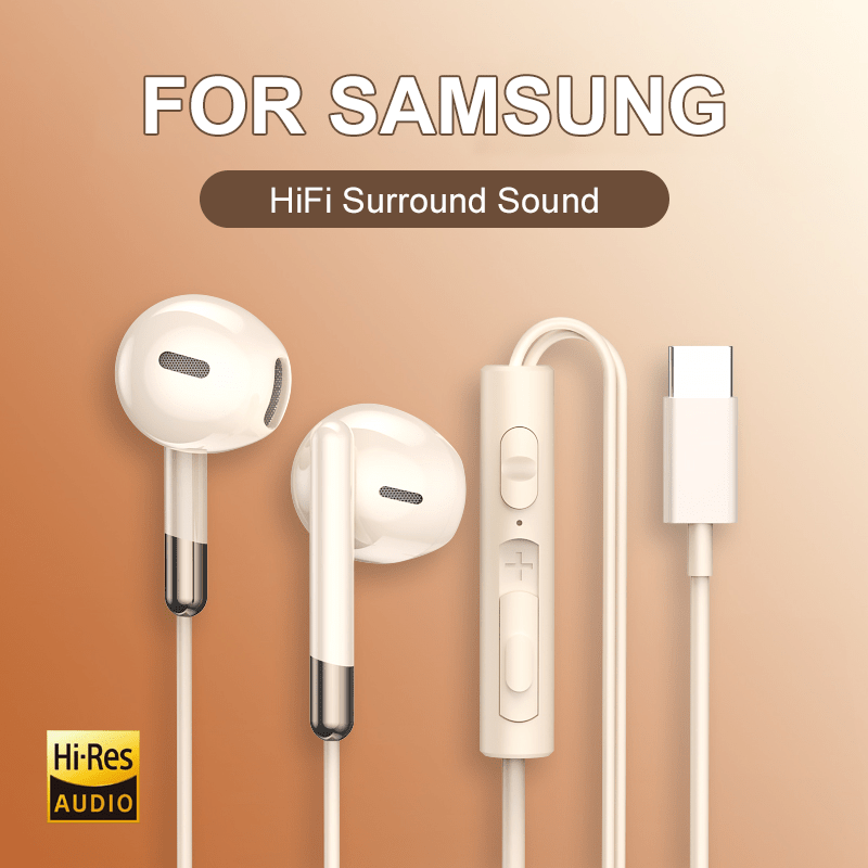 Samsung Wired Headphones, HiFi Surround Sound Noise Reduction, Type C 3.5mm Music Wired Earbuds, for 24 23 22 Ultra, Lightweight Tanglefree Wire, Highquality Audio, Immersive Sound Experience, Multimedia Audio