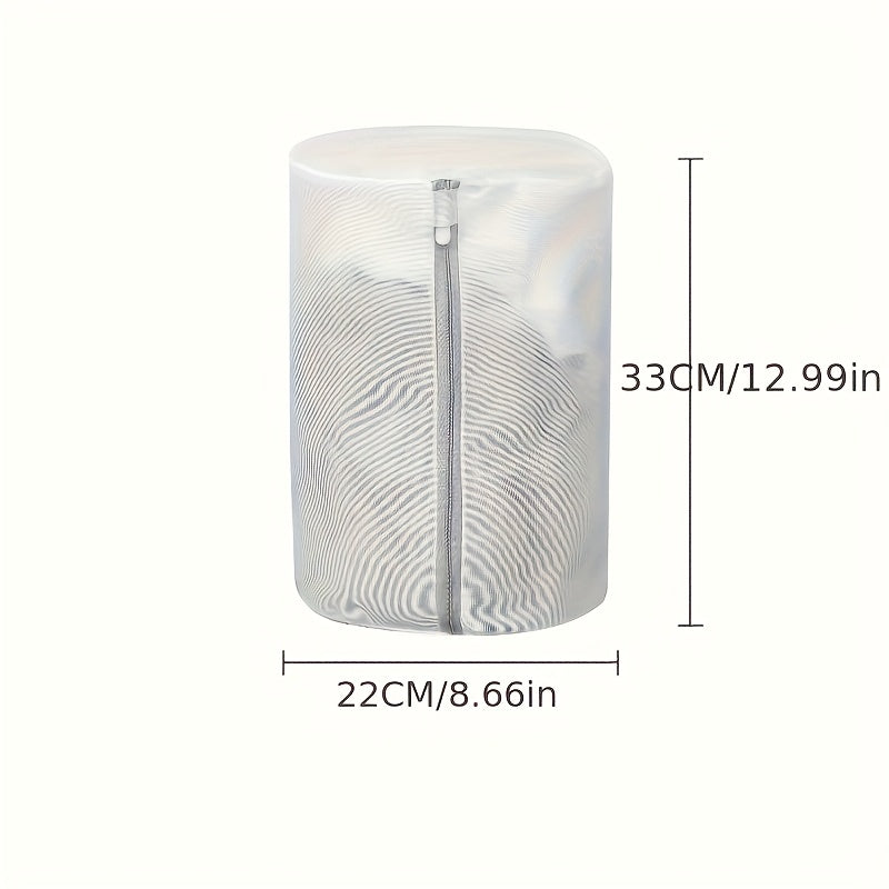 Durable White Polyester Shoe Wash Bag with Mesh Pocket and Zipper Closure - Suitable for Machine Washing, Shoe Cleaning Bag, Sock Cleaning Bag, Sneakers, Jewelry Accessories with Plush Lining - Perfect for Travel, Laundry, Sh