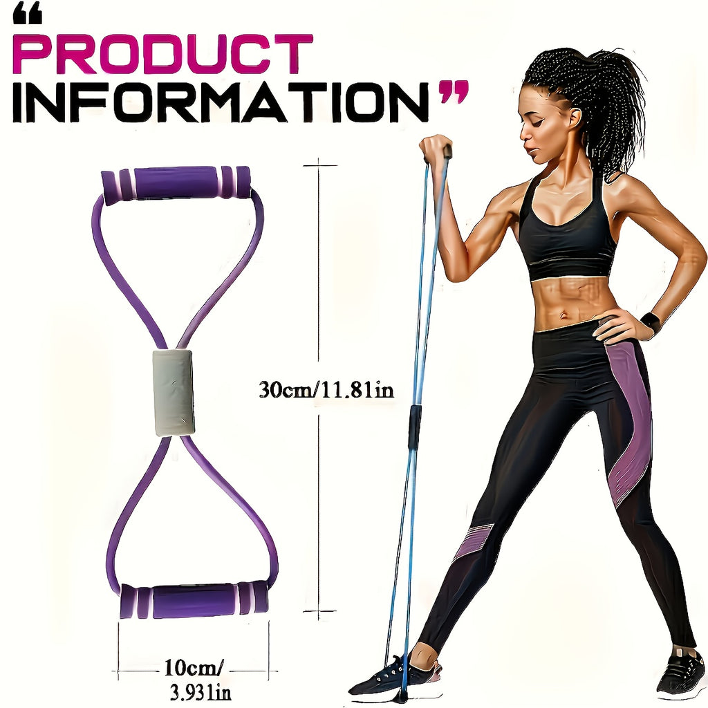 8-Shape Resistance Band, Yoga Training Equipment for Back Beauty and Chest Expansion - Elastic Tube Fitness & Outdoor Sports/Training Gear / Strength Trainer with Stackable Design, Home Workout Equipment, Stretching Bands for