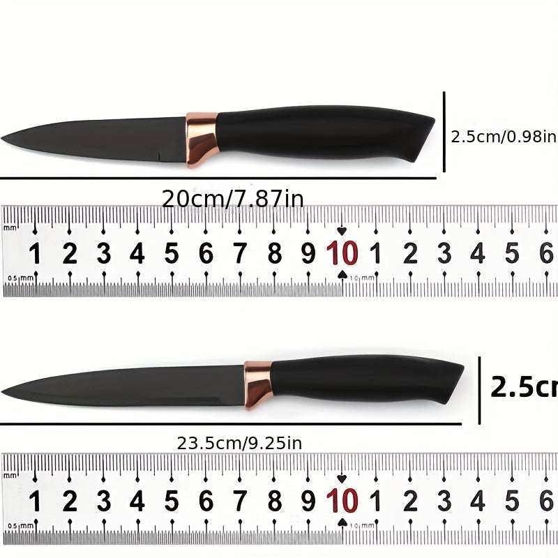 6pcs Non-Stick Coated Kitchen Knife Set Premium