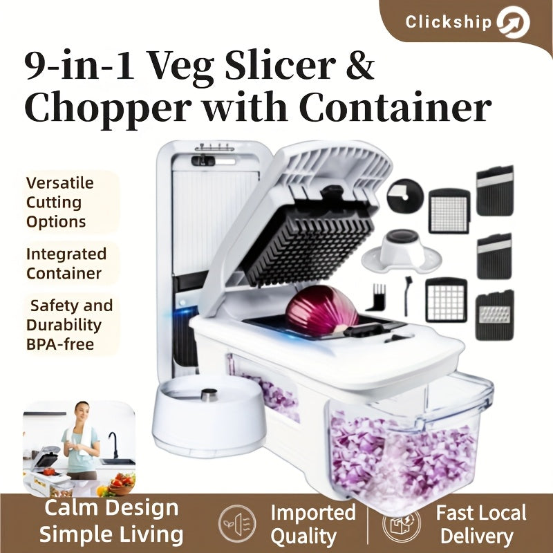 9-in-1 Multi-Functional Vegetable Slicer & Chopper Set